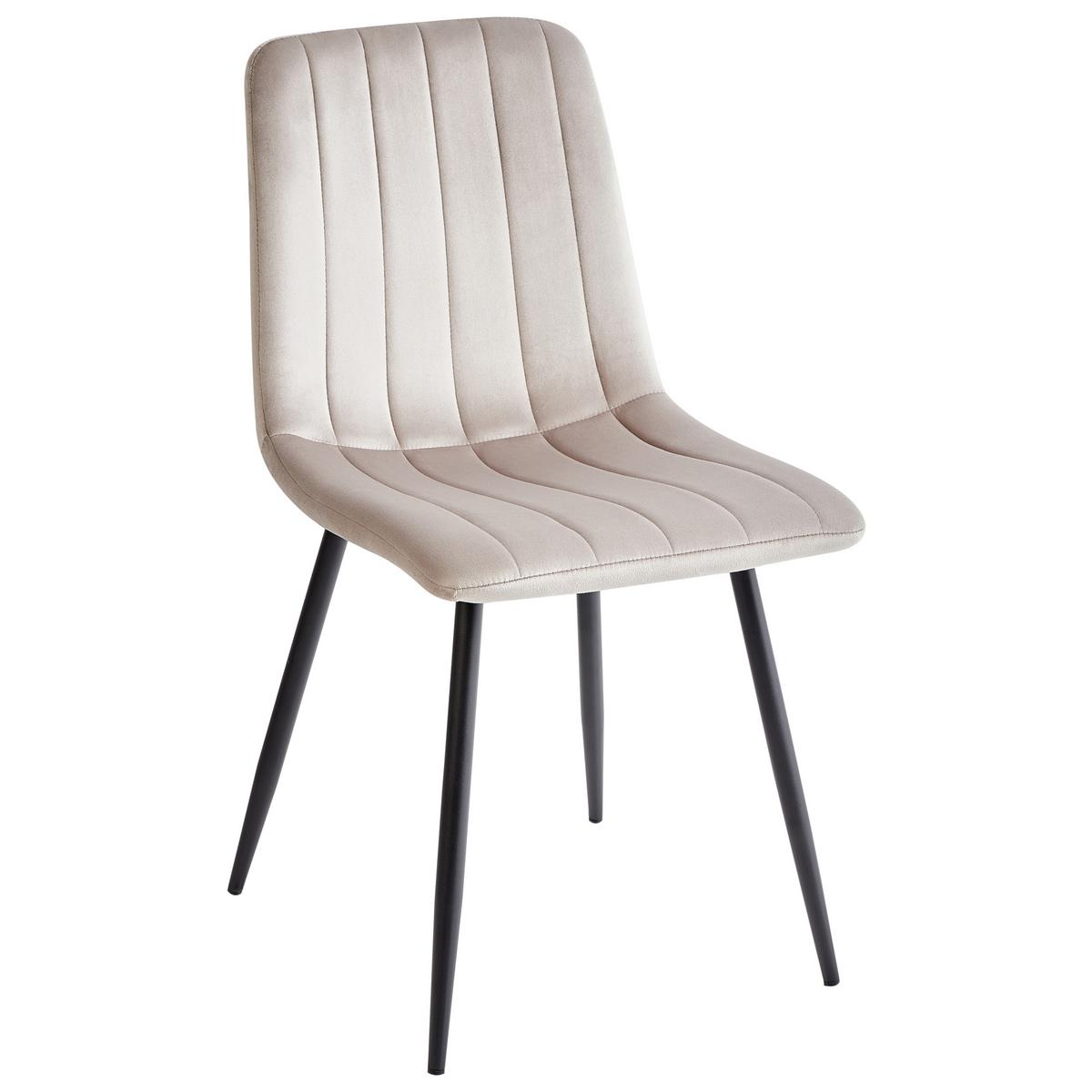 ESSZIMMERSTUHL Beige Kalispell - Beige/Schwarz, Textil (45/88/62cm) - Beliani