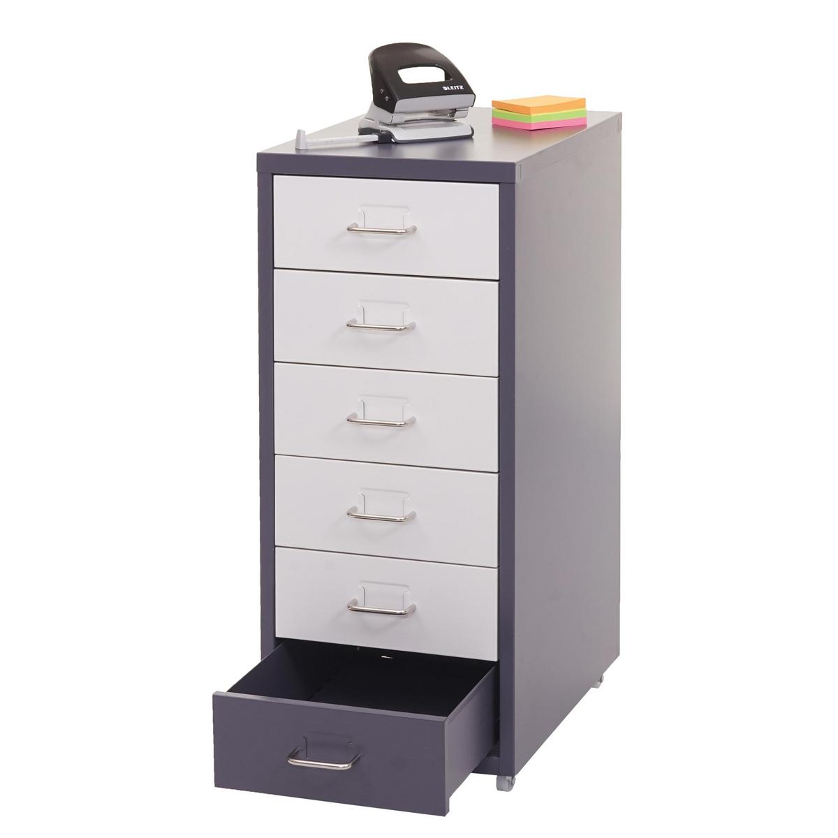 ROLLCONTAINER Weiß, Anthrazit - Anthrazit/Weiß, Metall (28/69/41cm) - MCW