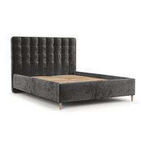 POLSTERBETT Paloma 120/200 cm Anthrazit im Lotta Stoff - Anthrazit/Naturfarben, Holz/Holzwerkstoff (120/200cm) - AltaBeds