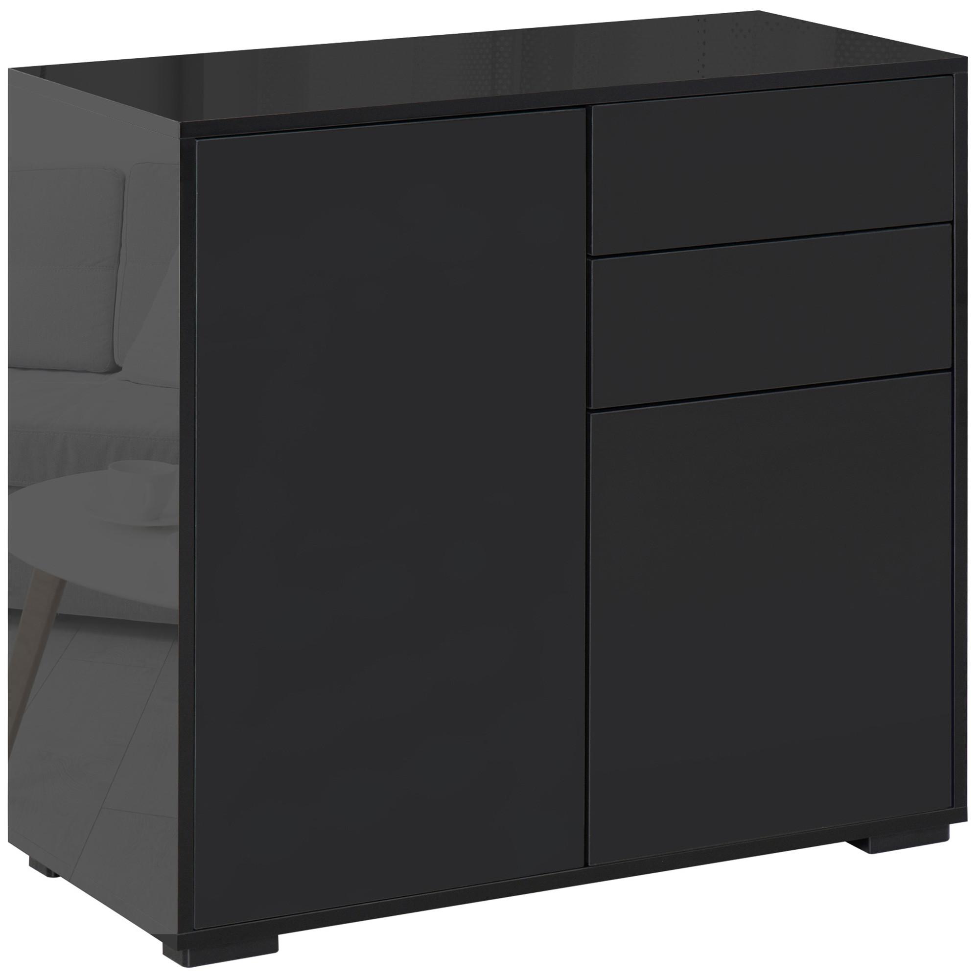SIDEBOARD Schwarz, 79 x 36 x 74 cm - Schwarz, Holzwerkstoff (36/74/79cm) - HOMCOM