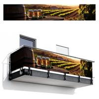BALKON-SICHTSCHUTZ Bier - Hopfen - Landschaft Groß 500x85 cm - Grün, Kunststoff (500/85cm) - MuchoWow