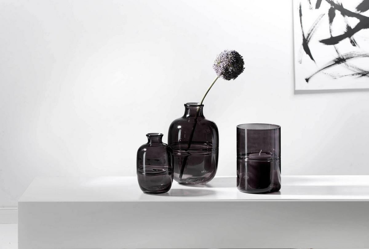 VASEN-SET Larissa anthrazit 2-tlg. - Schwarz, Glas (2cm) - Ritzenhoff Breker