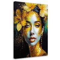 LEINWANDBILD Menschen & Charaktere 30x45cm - Goldfarben, Textil (30/45cm) - Feeby