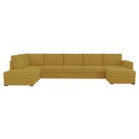 WOHNLANDSCHAFT Wilma Large Premium, Seite: Links - Gelb/Schwarz, Holz/Textil (370/85/186cm) - MIRJAN24