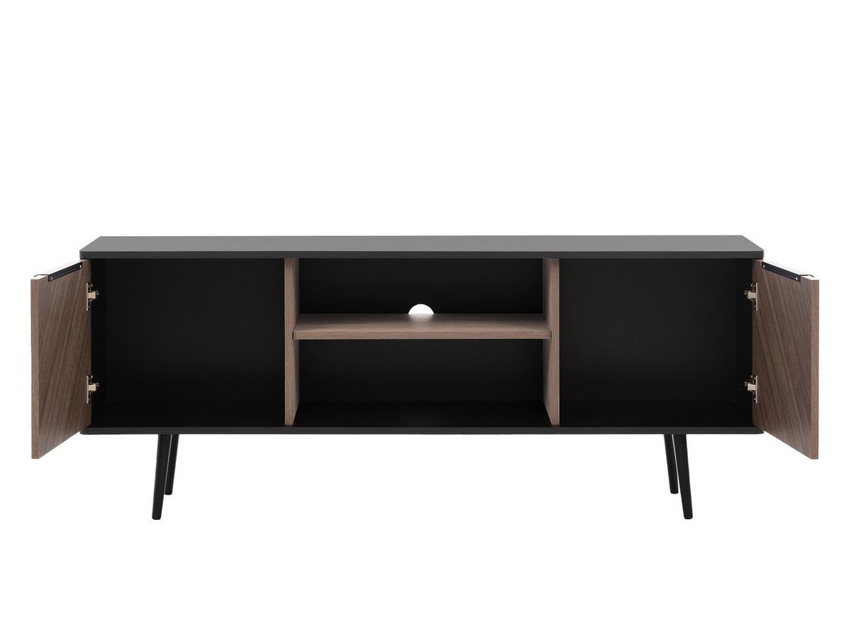 TV-LOWBOARD Pinelli PE04 - Schwarz/Braun, Holzwerkstoff/Metall (150/60/41cm) - MIRJAN24