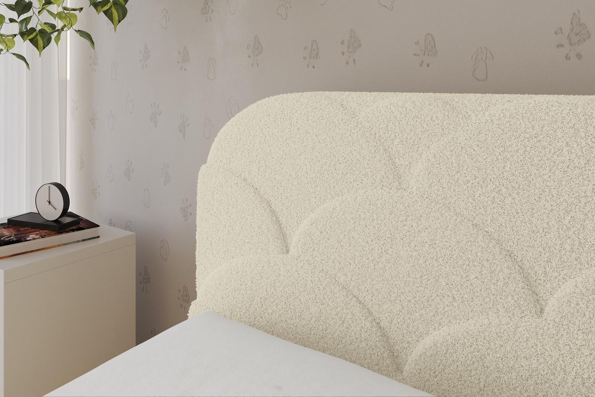 EINZELLBETT Jugendbett mit Bettkasten, Rechts - ELRY 80x200 Beige - Perlmutt, Holzwerkstoff/Textil (80/200cm) - ALTDECOR