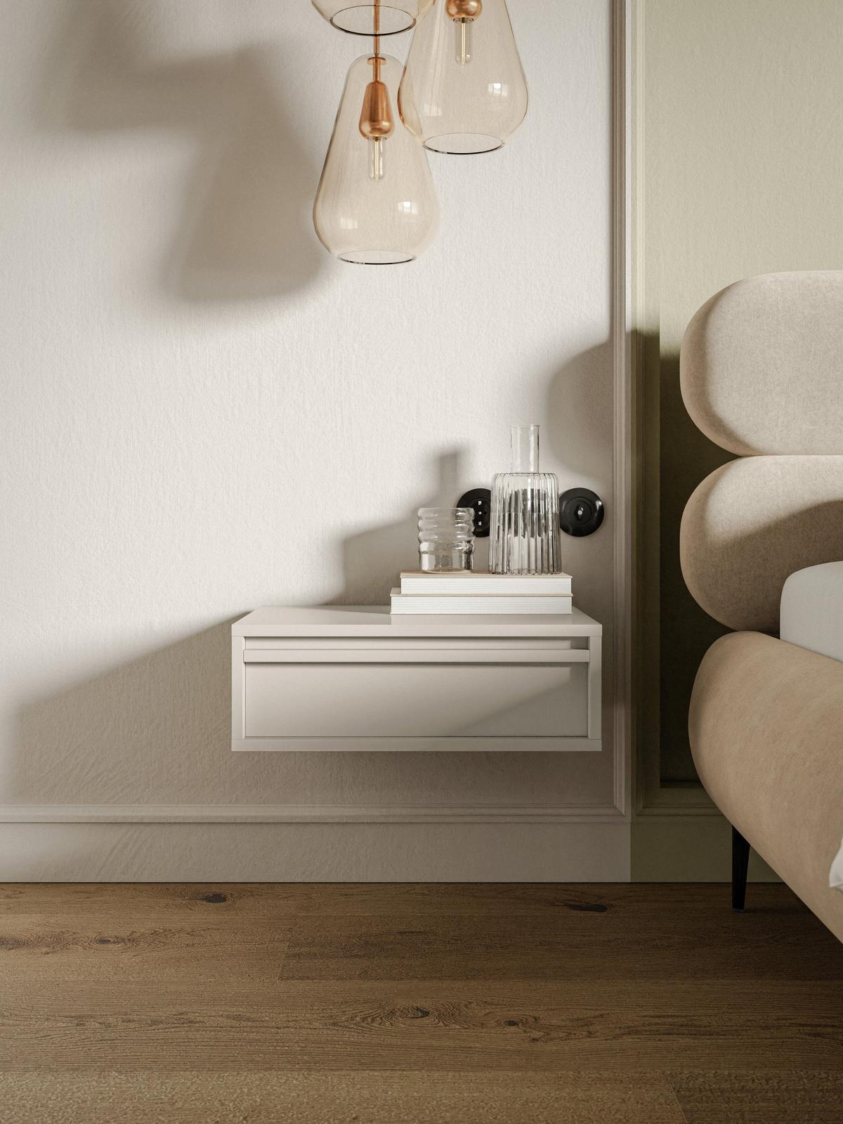 NACHTSCHRANK Evo Graubeige 50 cm - Taupe, Holzwerkstoff (50/17/34cm) - Selsey