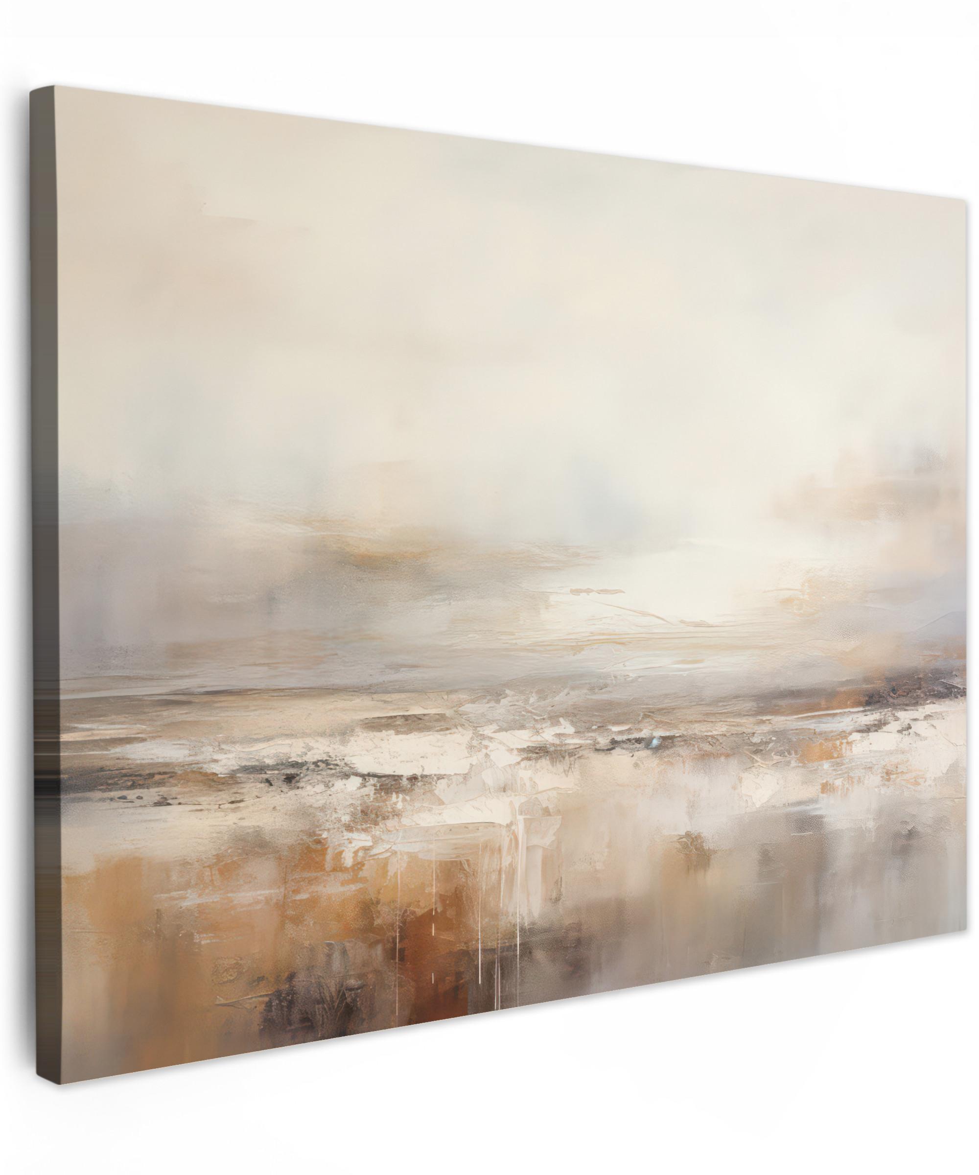 LEINWANDBILD Kunst - Industriell - Grau - Braun - Abstrakt Wandbild 40x30 cm - Sandfarben, Textil (40/30cm) - MuchoWow