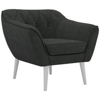 SESSEL PIRS - Dunkelgrau Strukture - Weiße Beine - Dunkelgrau/Graphitfarben, Holzwerkstoff/Textil (80/75/74cm) - MKS