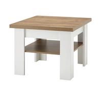 COUCHTISCH weiß Pinie, Eiche hell Landhaus Beistelltisch 70 x 70 cm - Eichefarben/Weiß, Holzwerkstoff (70/70/53cm) - Furn.Design