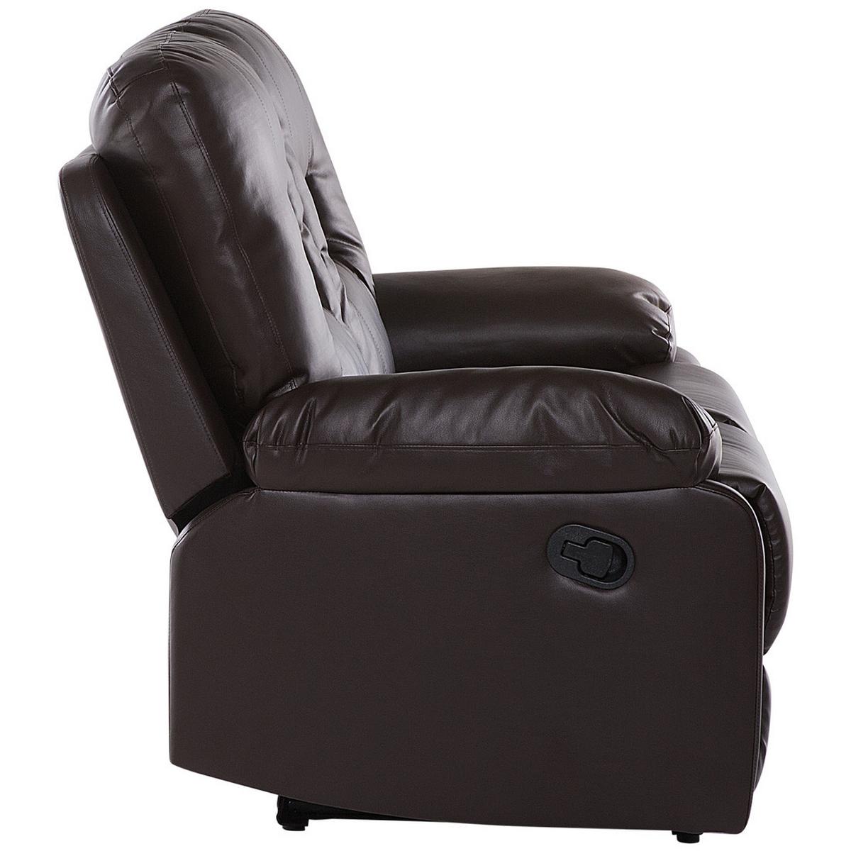 2-SITZER-SOFA Kunstleder Braun Bergen - Dunkelbraun, Kunststoff/Textil (146/101/73cm) - Beliani