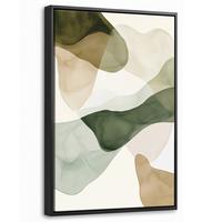 LEINWAND Bilder mit Rahmen - Japandi - Abstrakt - Grün - 20x30 - Salbeigrün, Textil (20/30cm) - MuchoWow