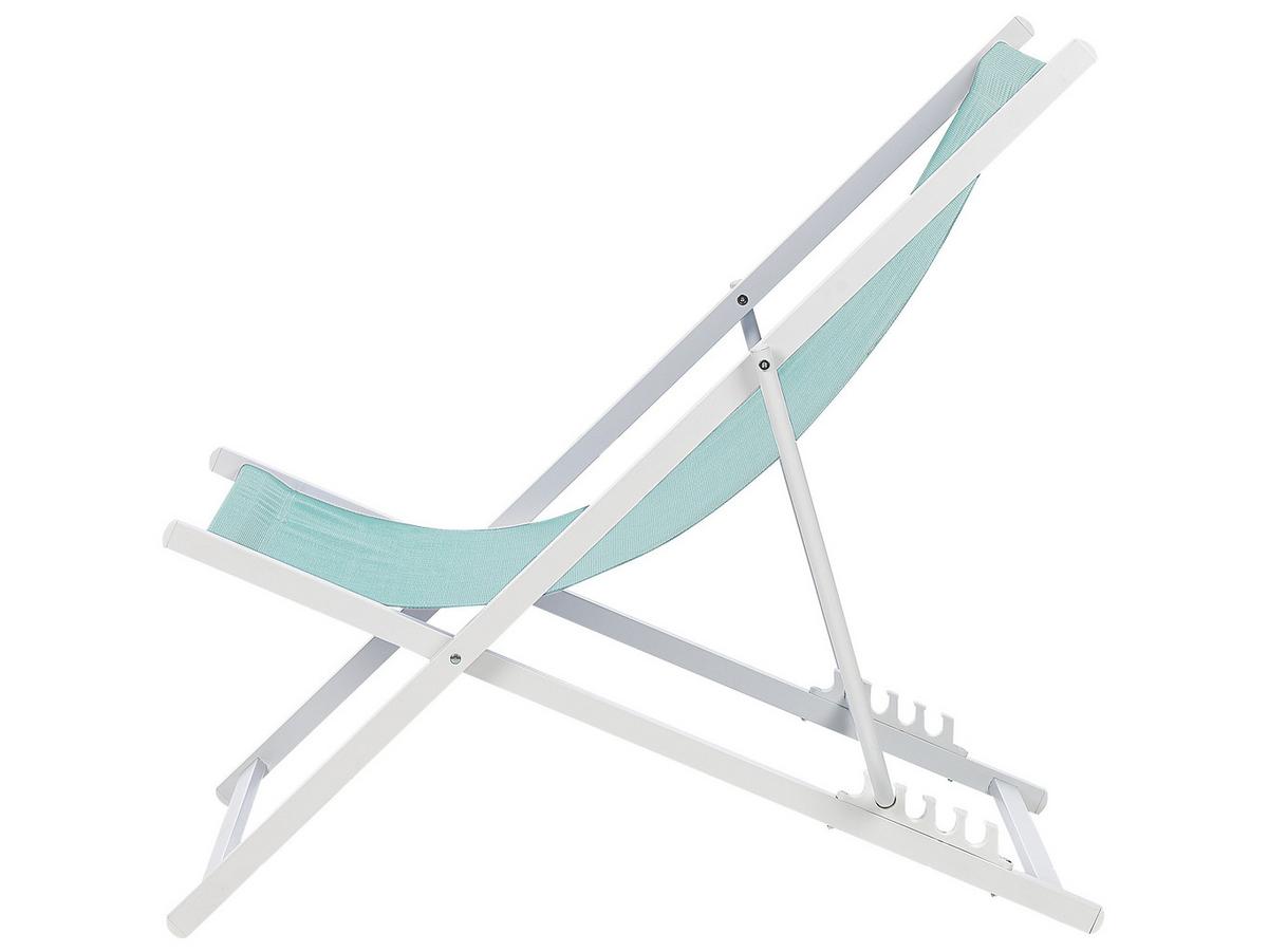 GARTENLIEGE weiß/hellblau Locri II - Weiß/Hellblau, Metall (60/79/95cm) - Beliani