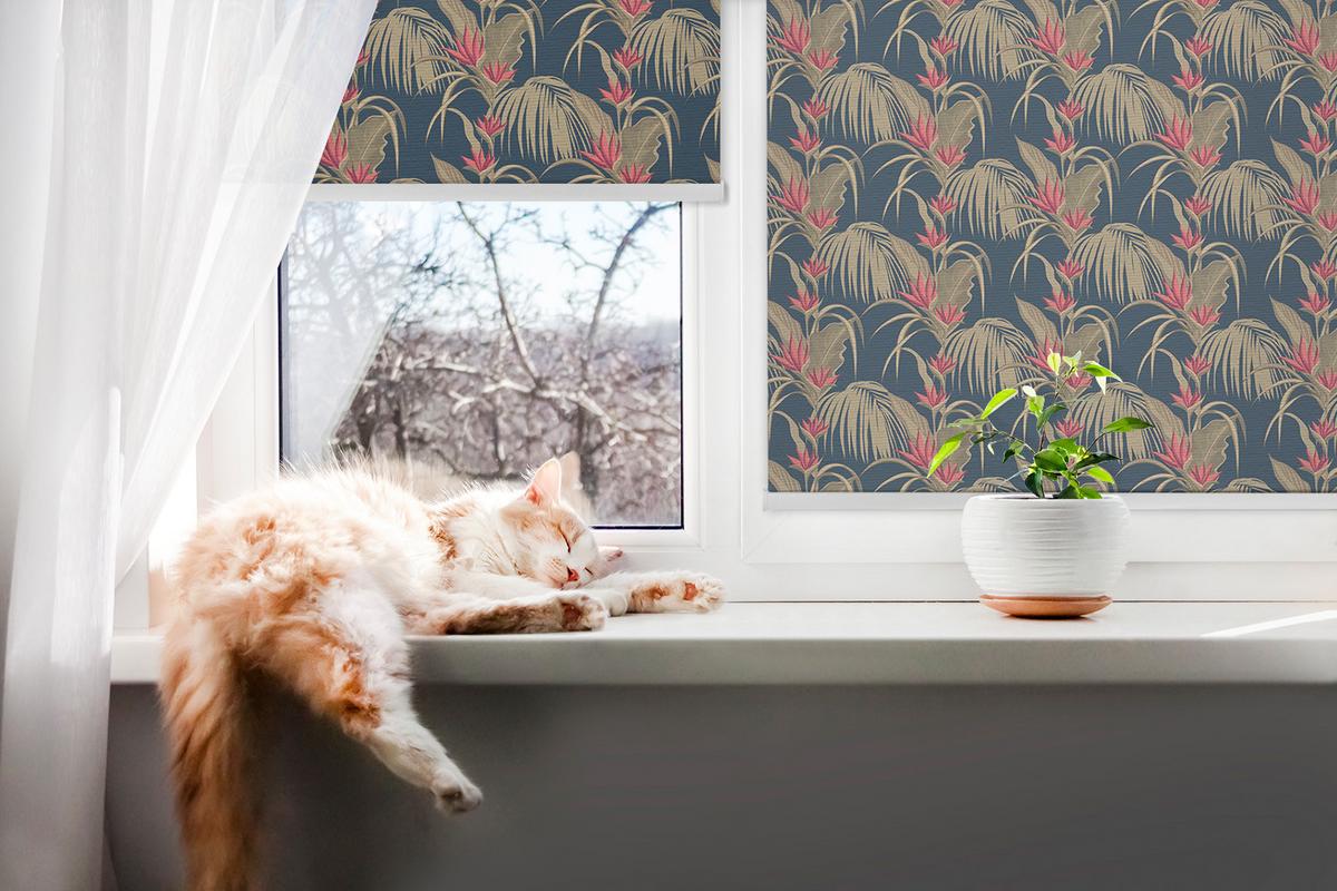 INNENROLLO - Fensterrollo - Rollo - 100x100 cm - Interessante Pflanzen - Braun, Kunststoff (100/100/0.5cm) - TULUP