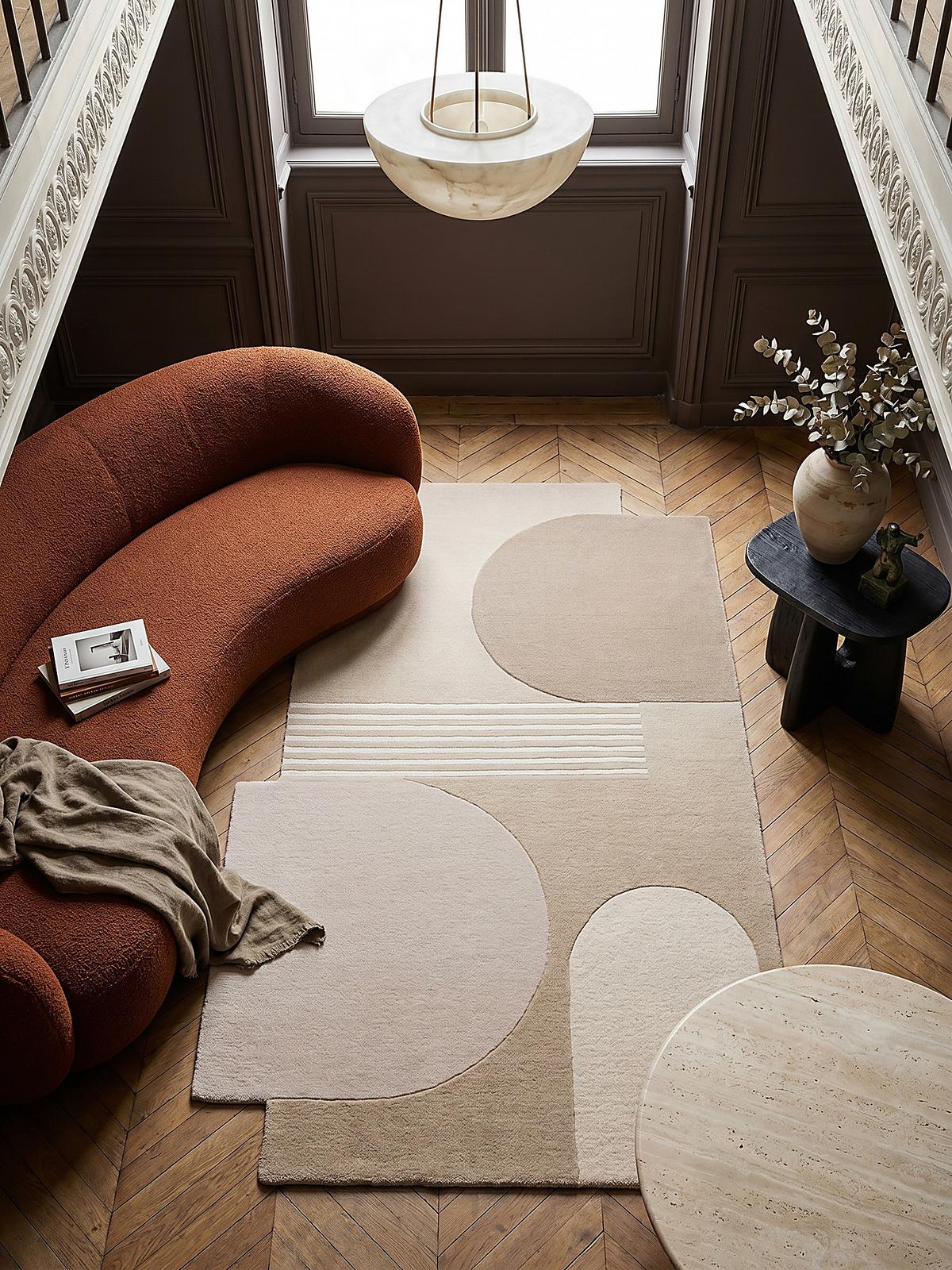 WOLLTEPPICH HALLEIN, abstrakt, aus Wolle, Natur, 200 x 290 cm - Beige, Textil (290/200cm) - KADIMA DESIGN