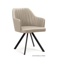 ARMLEHNSTUHL drehbar (2er-Set) Dhana 58x81x60 Schwarz/Natur - Schwarz/Naturfarben, Kunststoff (60/81/58cm) - 58aufmkessel