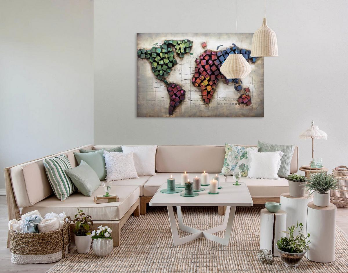 HOLZBILD Bunt 100/70 cm - Multicolor, Holz (6.4/70cm) - KUNSTLOFT