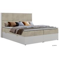 BOXBETT DELVIT 180/200 - Beige Velvet - Topper Visco - H3 - Beige/Schwarz, Kunststoff/Textil (180/200cm) - MKS