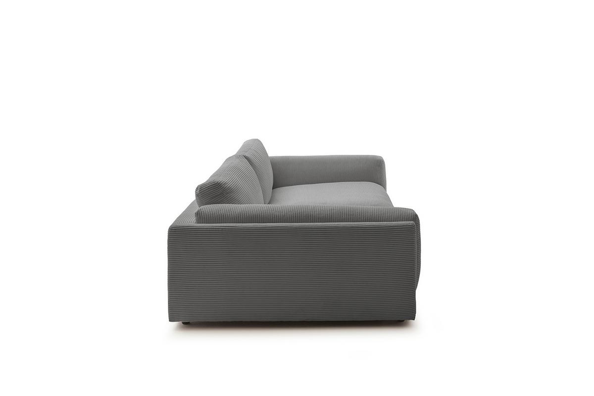 BIG SOFA RAINA Grau Cord - Schwarz/Grau, Kunststoff/Textil (294/85/150cm) - KAWOLA