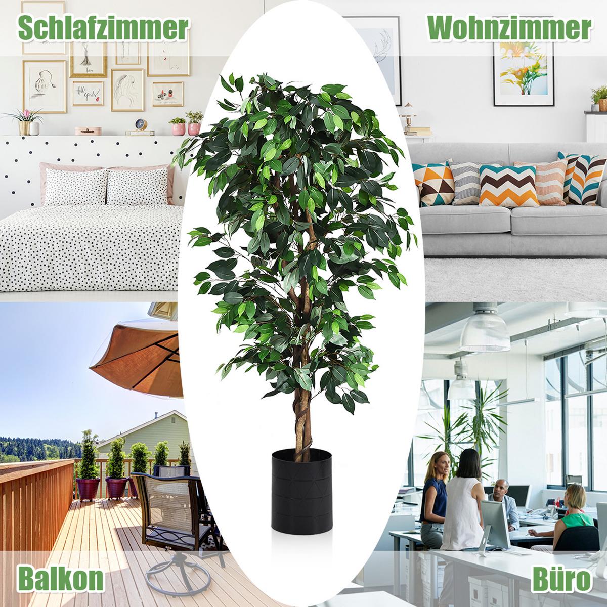 KUNSTPFLANZE Zimmerpflanze Deko Grün - Grün, Kunststoff (180cm) - COSTWAY