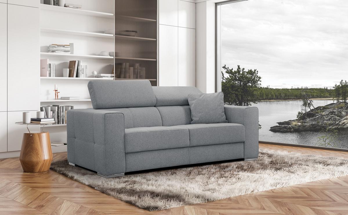 SOFA QUARTZ 3-Sitzer, grau - Grau, Holzwerkstoff/Textil (202/80/102cm) - Wozimo