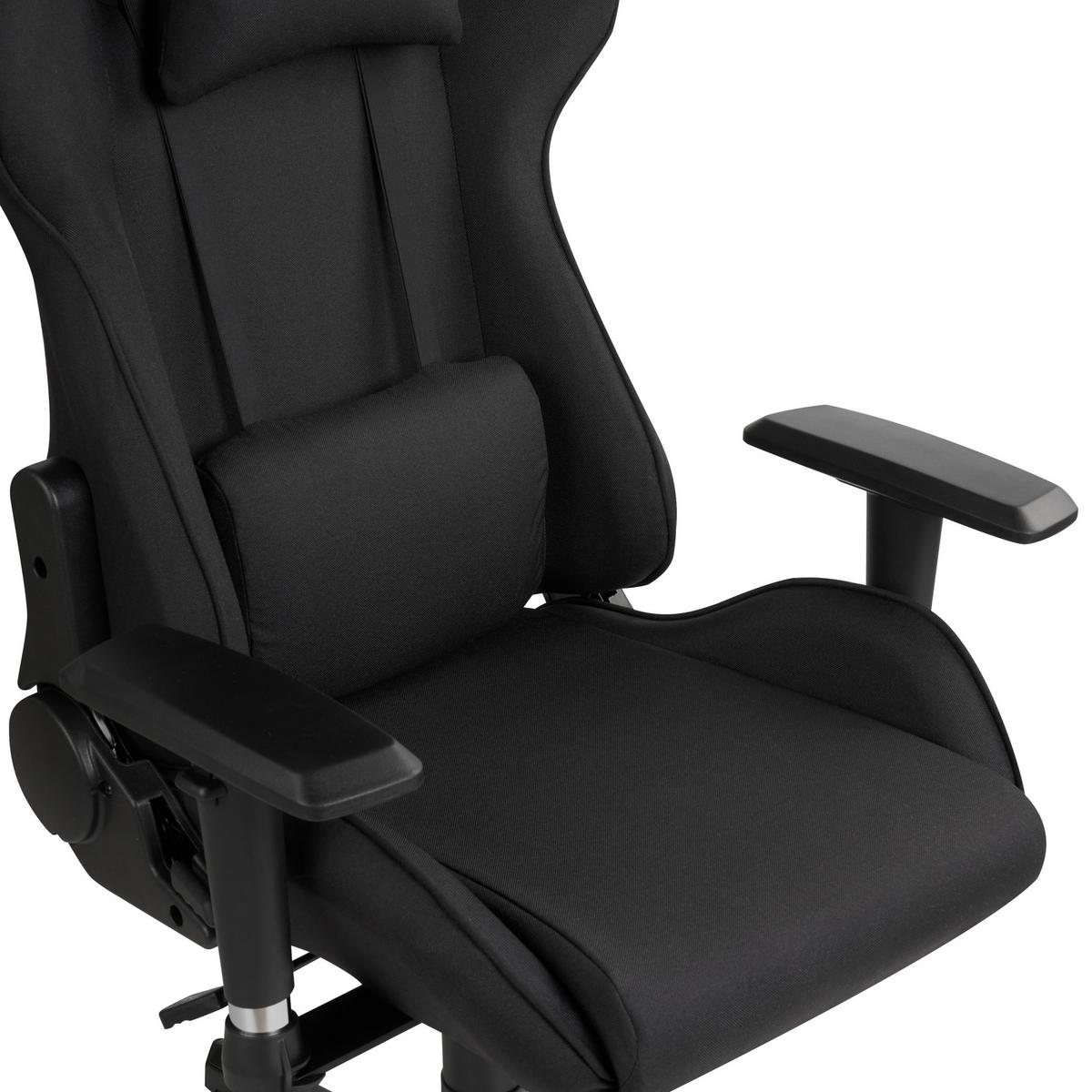 GAMINGSTUHL Schwarz Warrior - Transparent, Textil (62/122/62cm) - Beliani