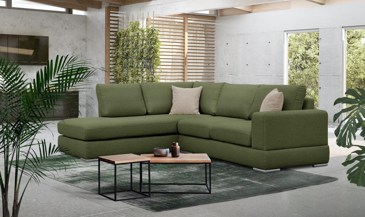 ECKSOFA OTTO 5-Sitzer, grün - Grün, Holzwerkstoff/Textil (219/279cm) - Wozimo
