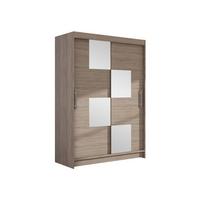 KLEIDERSCHRANK Miami III - Silberfarben/Trüffeleichefarben, Holzwerkstoff/Kunststoff (120/200/58cm) - MIRJAN24