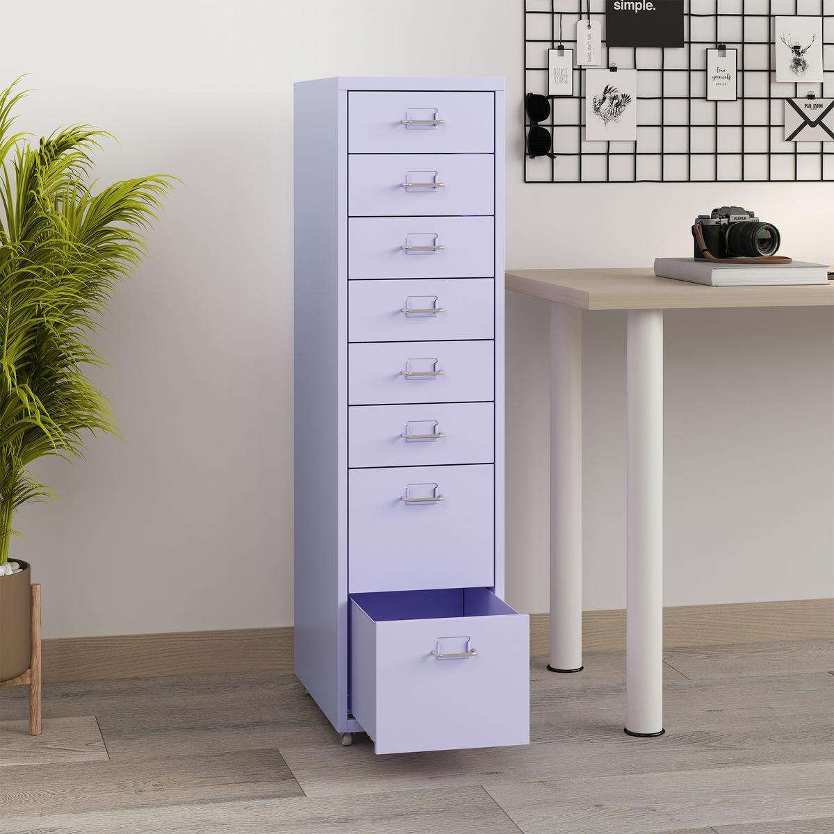 ROLLCONTAINER Kökar - Lila, Metall (28/109/41cm) - [en.casa]