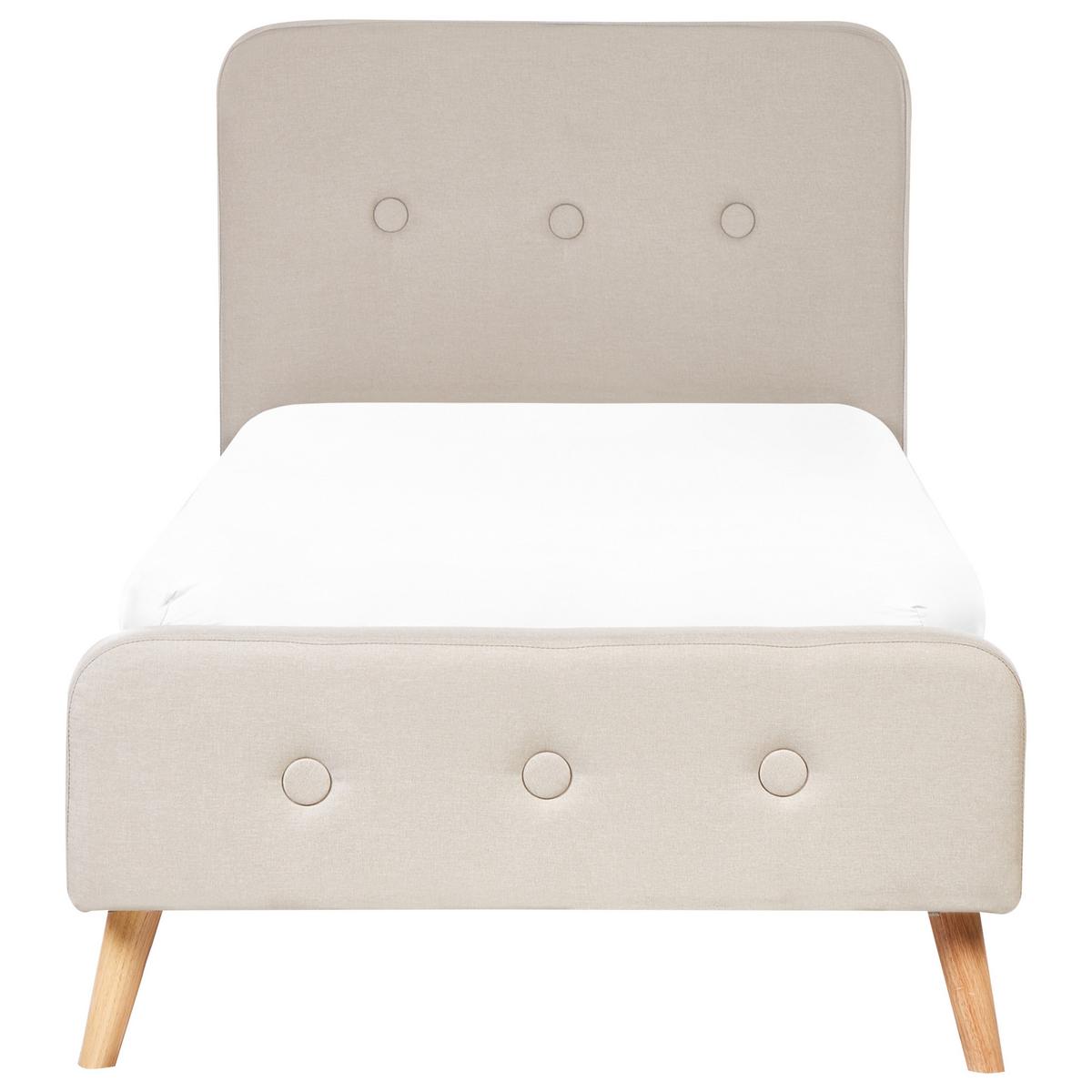 POLSTERBETT 90x200 cm Beige Rennes - Beige, Textil (90/200cm) - Beliani