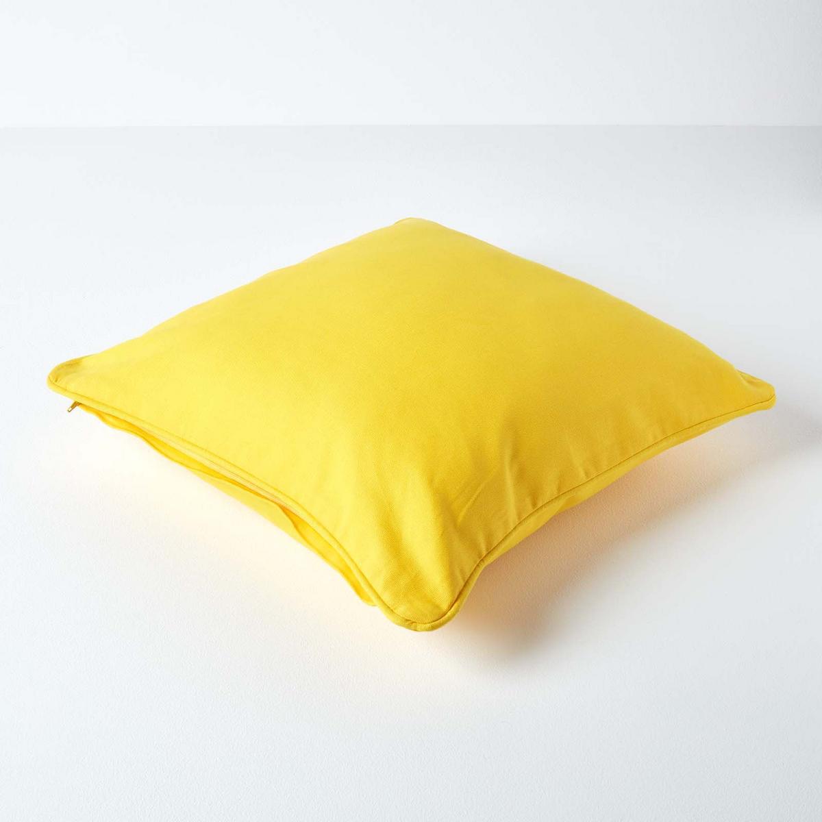 KISSENHÜLLE gelb 45/45 cm, 100% Baumwolle - Gelb, Textil (45/45cm) - Homescapes