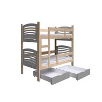 ETAGENBETT OHANA mit Bettkasten 75x180 cm Kieferfarben - Kieferfarben/Grau, Holz (75/180cm) - MASSENO