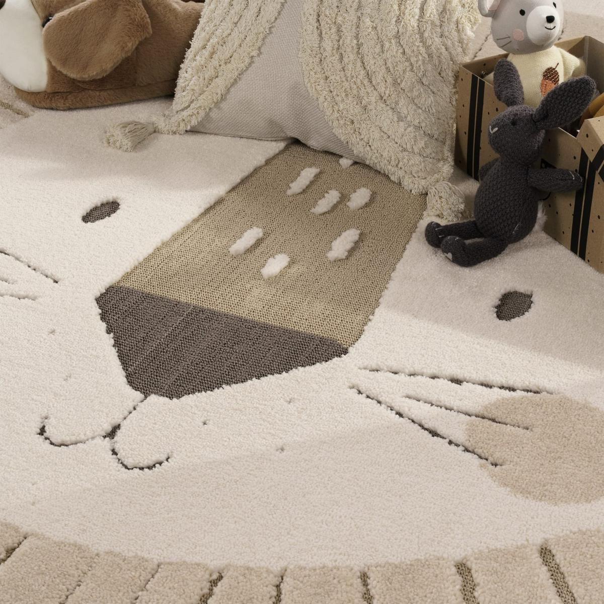 KINDERTEPPICH, mit Löwen-Motiv, aus Polyester, Beige, 160 x 220 cm - Beige, Textil (220/160cm) - KADIMA DESIGN