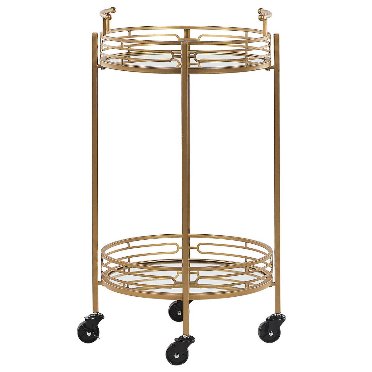 SERVIERWAGEN Metall Gold Farley - Goldfarben/Schwarz, Metall (42/75/42cm) - Beliani