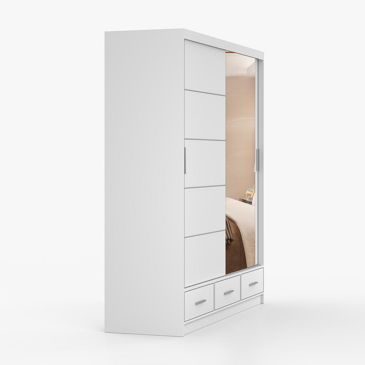 KLEIDERSCHRANK Florence 203 cm, 203/218/61, 2-türig, weiß - Weiß, Holzwerkstoff (150/218/61cm) - imoebel24