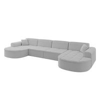 WOHNLANDSCHAFT TARO-U2 - 388x171x79,5 cm Hellgrau - Hellgrau, Holzwerkstoff/Textil (388/79.5/171cm) - ALTDECOR