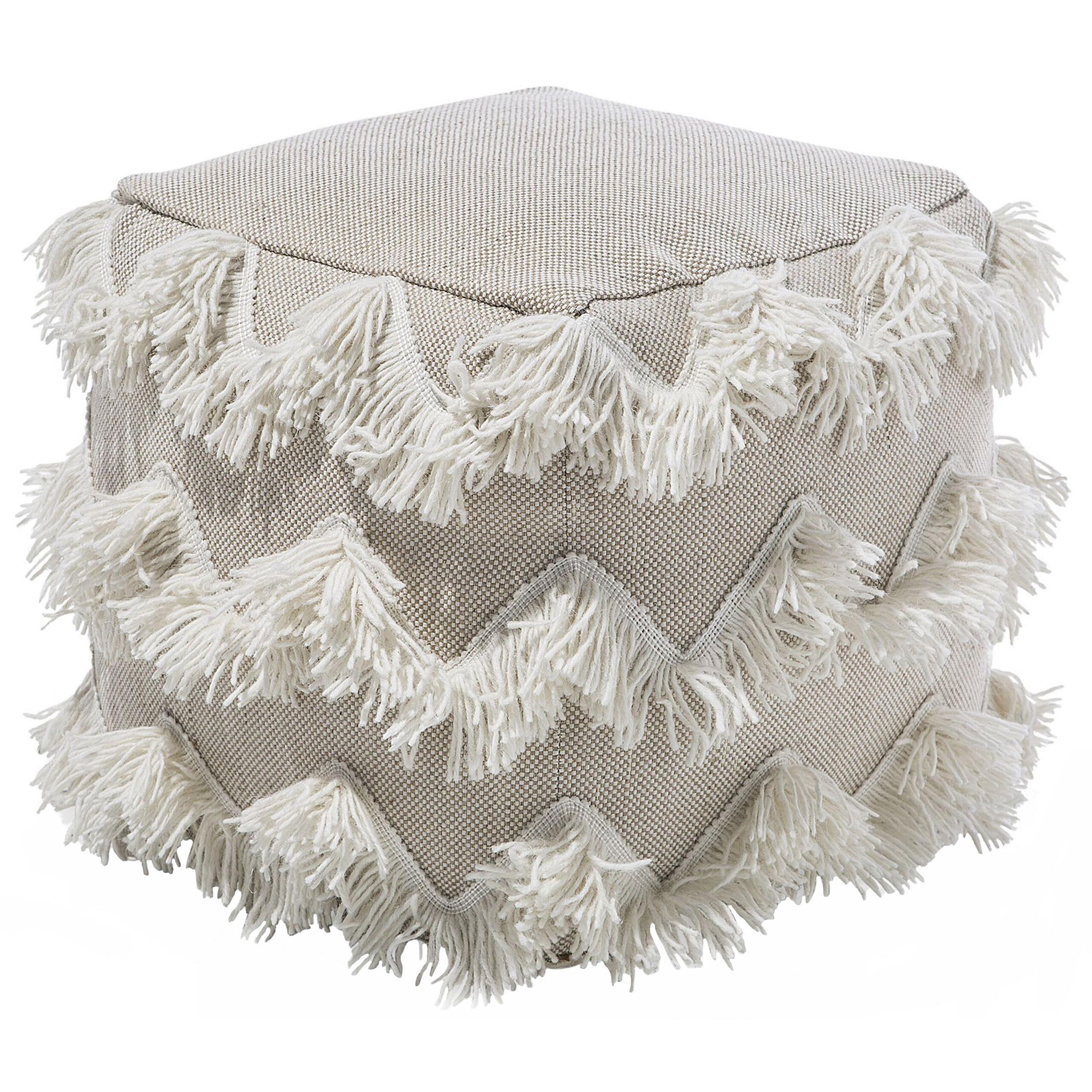 POUF Nashik 44/45/44 cm - Beige, Textil (45/44/44cm) - Beliani
