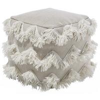 POUF Nashik 44/45/44 cm - Beige, Textil (45/44/44cm) - Beliani