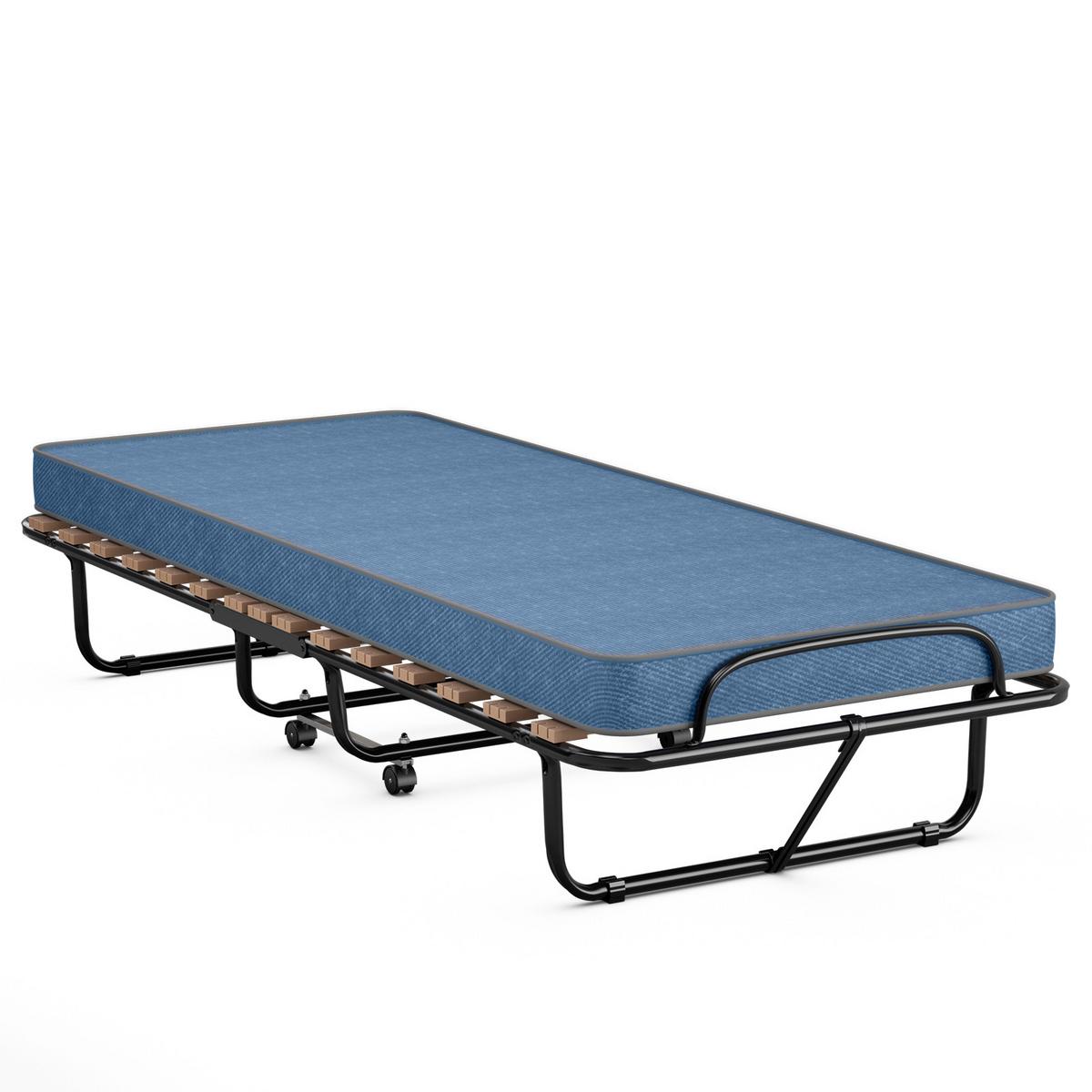 GASTEBETT Blau - Blau, Metall - COSTWAY