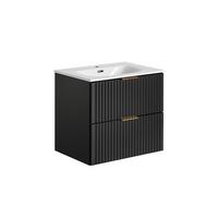 WASCHTISCH 60.2cm Adriel Mattschwarz - Schwarz, Holzwerkstoff (60.2/57/46cm) - Petits-meubles