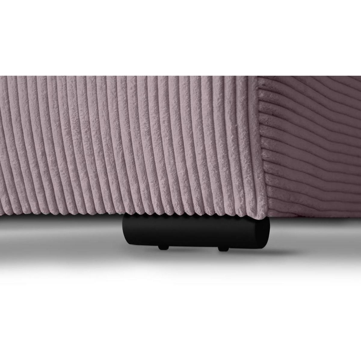 ECKSCHLAFSOFA Benny rosa links - Schwarz/Rosa, Kunststoff/Textil (271/185cm) - Beautysofa
