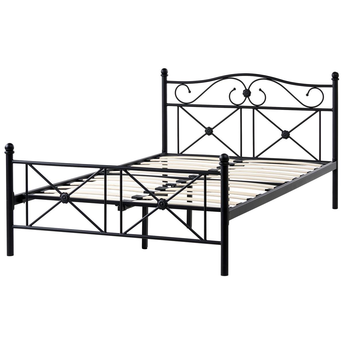 BETT mit Lattenrost 120/200 cm Schwarz Rodez - Schwarz, Metall (120/200cm) - Beliani