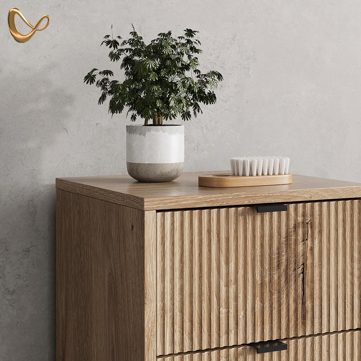 BADMÖBEL-SET ATERNO Viking Oak 4 Teile - Eichefarben, Holzwerkstoff (70/63/45cm) - Livinity®