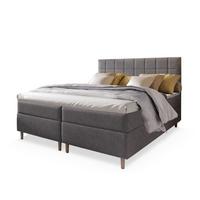 BOXBETT IBIZA 180x200 cm mit Matratze und Topper - Hellgrau - Hellgrau, Holz (180/200cm) - MASSENO