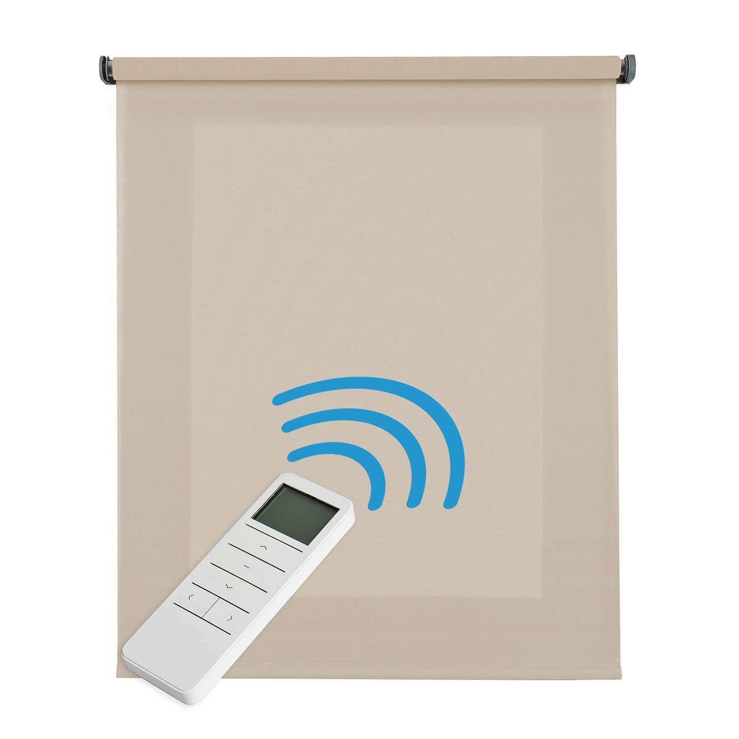 ROLLO motorisiert, Beige, 140 x 250 cm - Beige, Kunststoff (140/250cm) - STORESDECO
