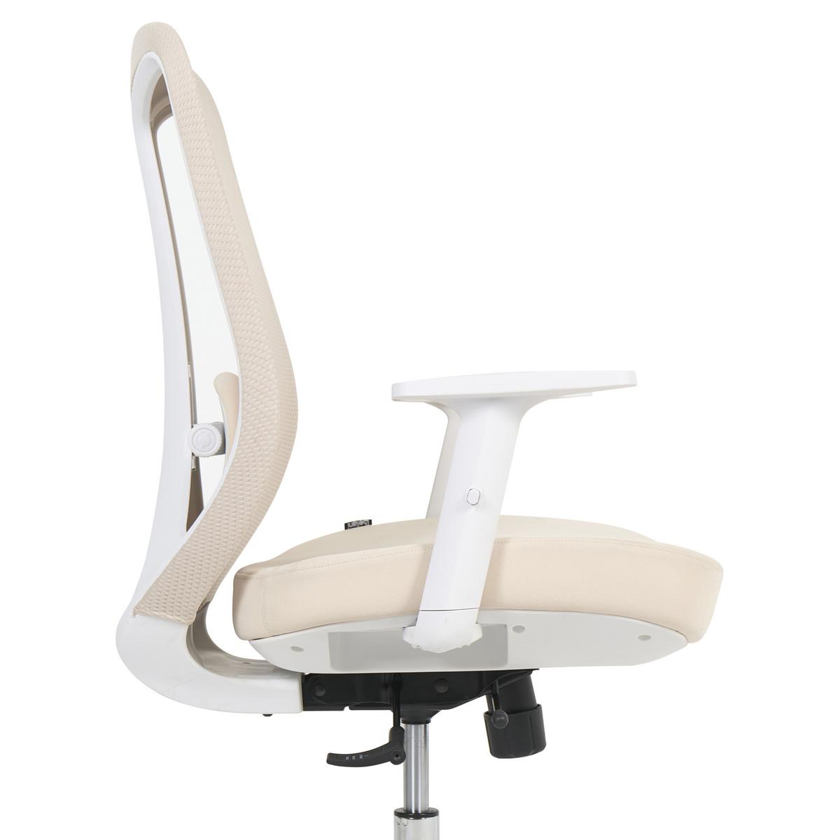 BÜROSTUHL Stoff Beige Zelar - Beige/Weiß, Textil (64/115/60cm) - Beliani