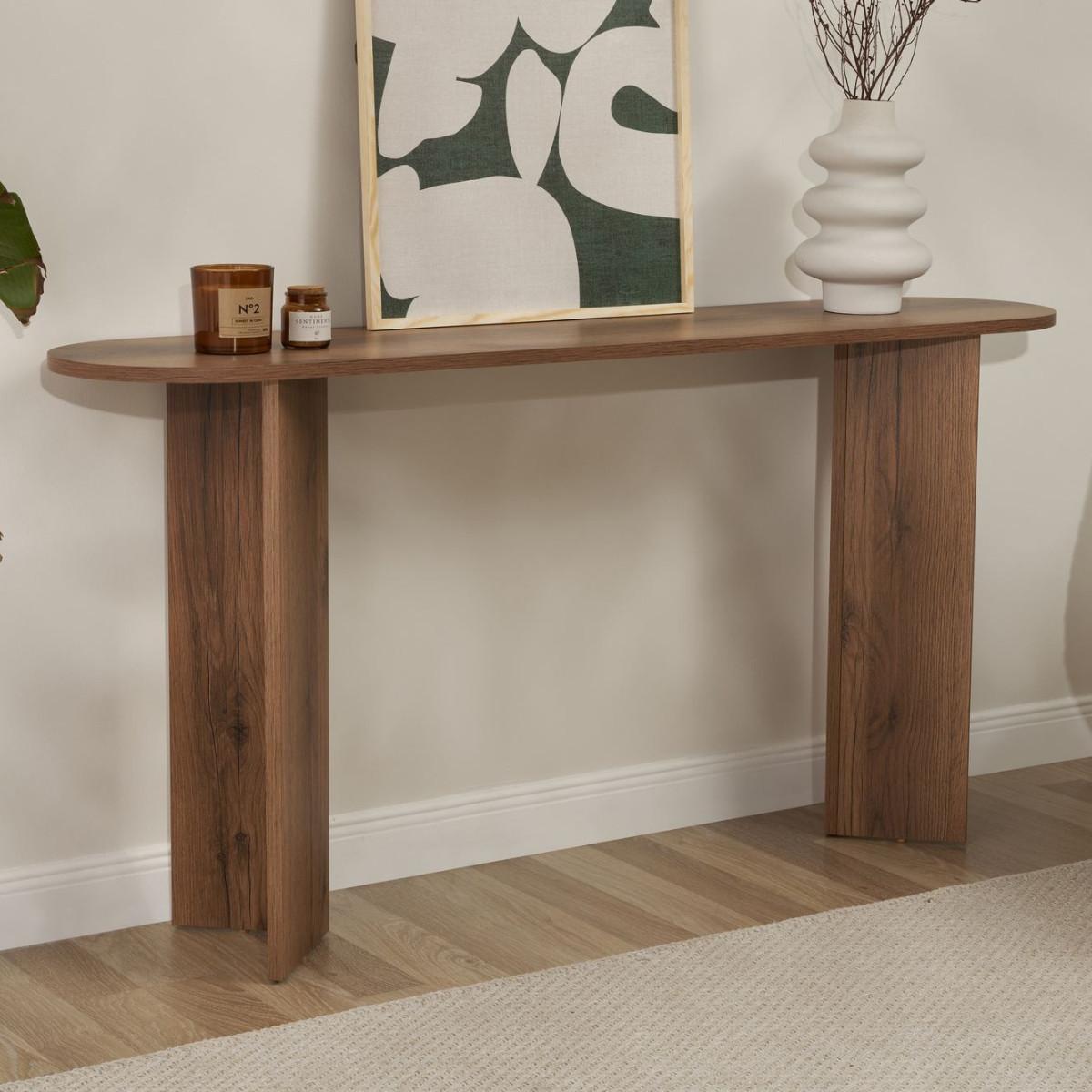 KONSOLE mit zwei Beinen SIRA 150/35/75 cm - Naturfarben, Holzwerkstoff (46/35/75cm) - Calicosy