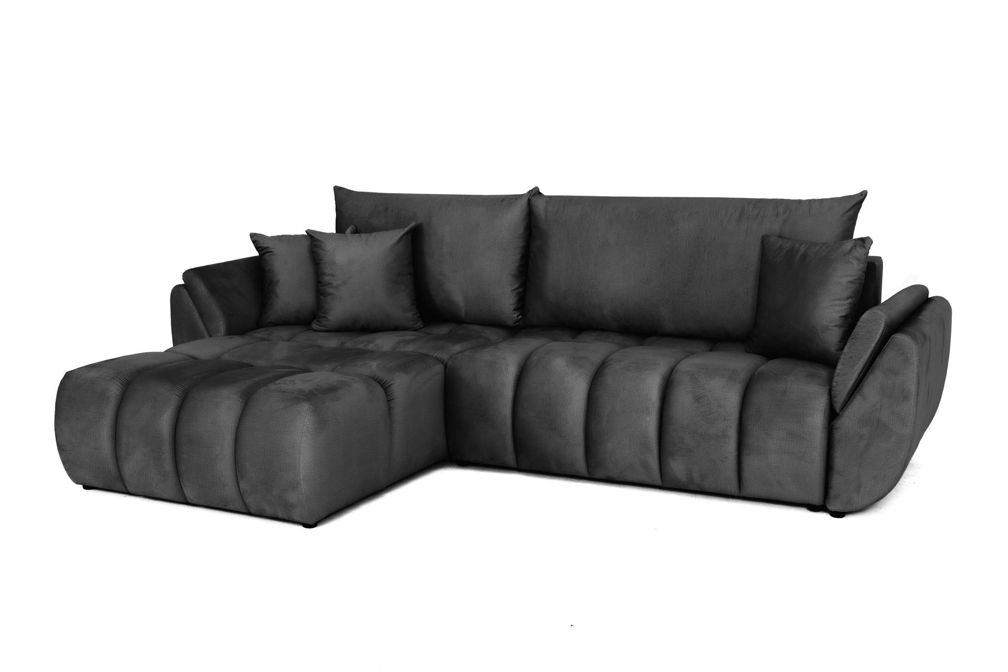 ECKSOFA Collin Mit Schlaffunktion - Dunkelgrau, Holzwerkstoff/Textil (280/185cm) - Fun Möbel