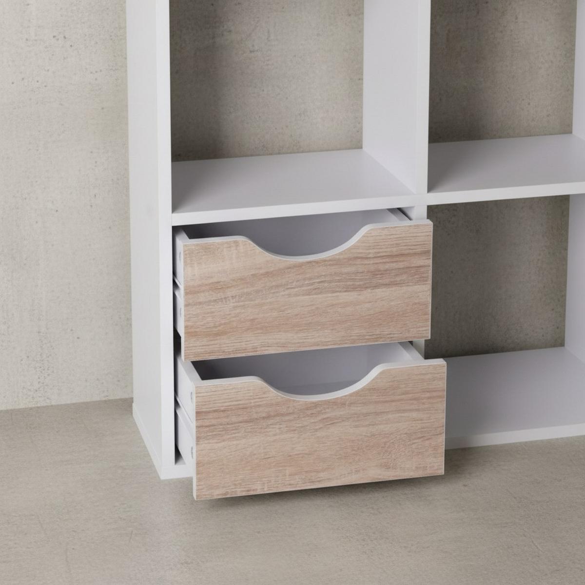 BÜCHERREGAL – Sonoma Eiche/Weiß, 8 Fächer, modern, Raumteiler-funktion - Weiß, Holz (60/120/29cm) - KADIMA DESIGN