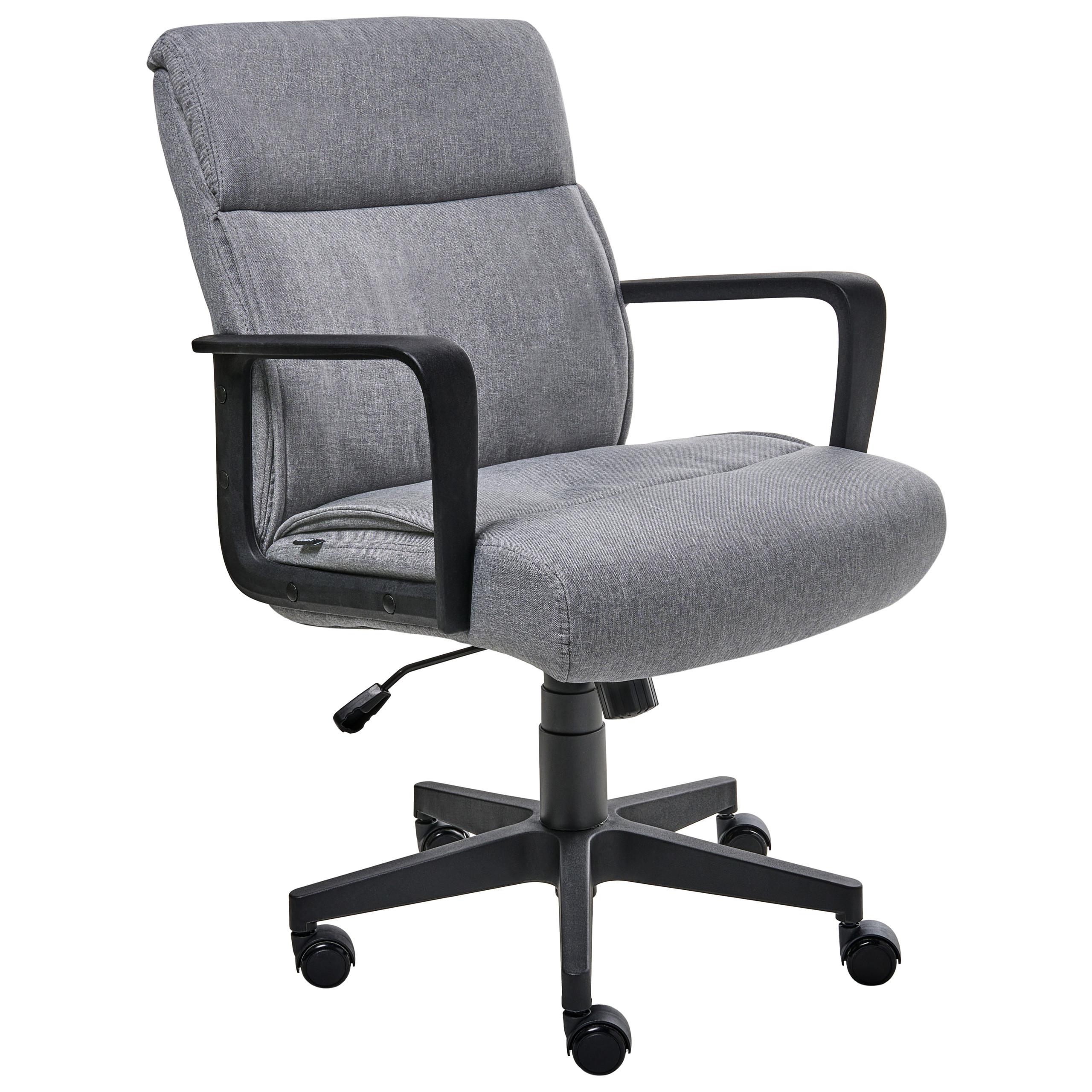BÜROSTUHL Grau Byron - Schwarz/Grau, Textil (61/93/69cm) - Beliani